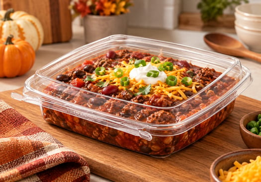 Autumn Chili in a Clear Meal Prep Container